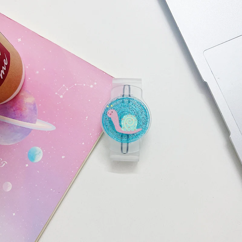 Cartoon Magnetic Back Clip Mobile Phone Holder Glitter Powder Transparent Flower Dog Deer Snails Phone Case Back Cover Stand