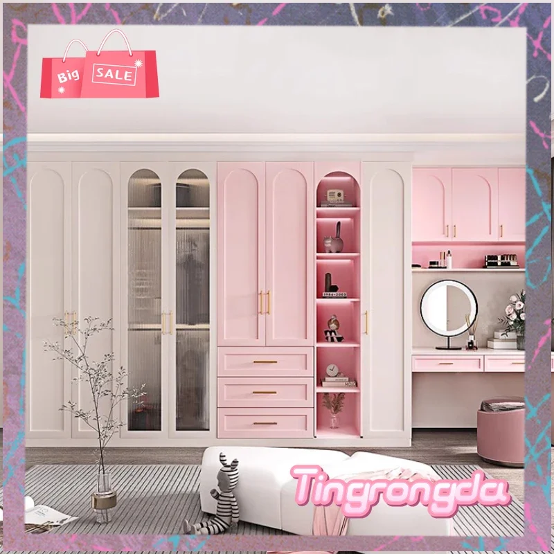 

A Exclusive Design Drawers Storage Tall Wardrobes Medium Luxury Aesthetic White Girls Bedroom Closet Open Clothes Teen