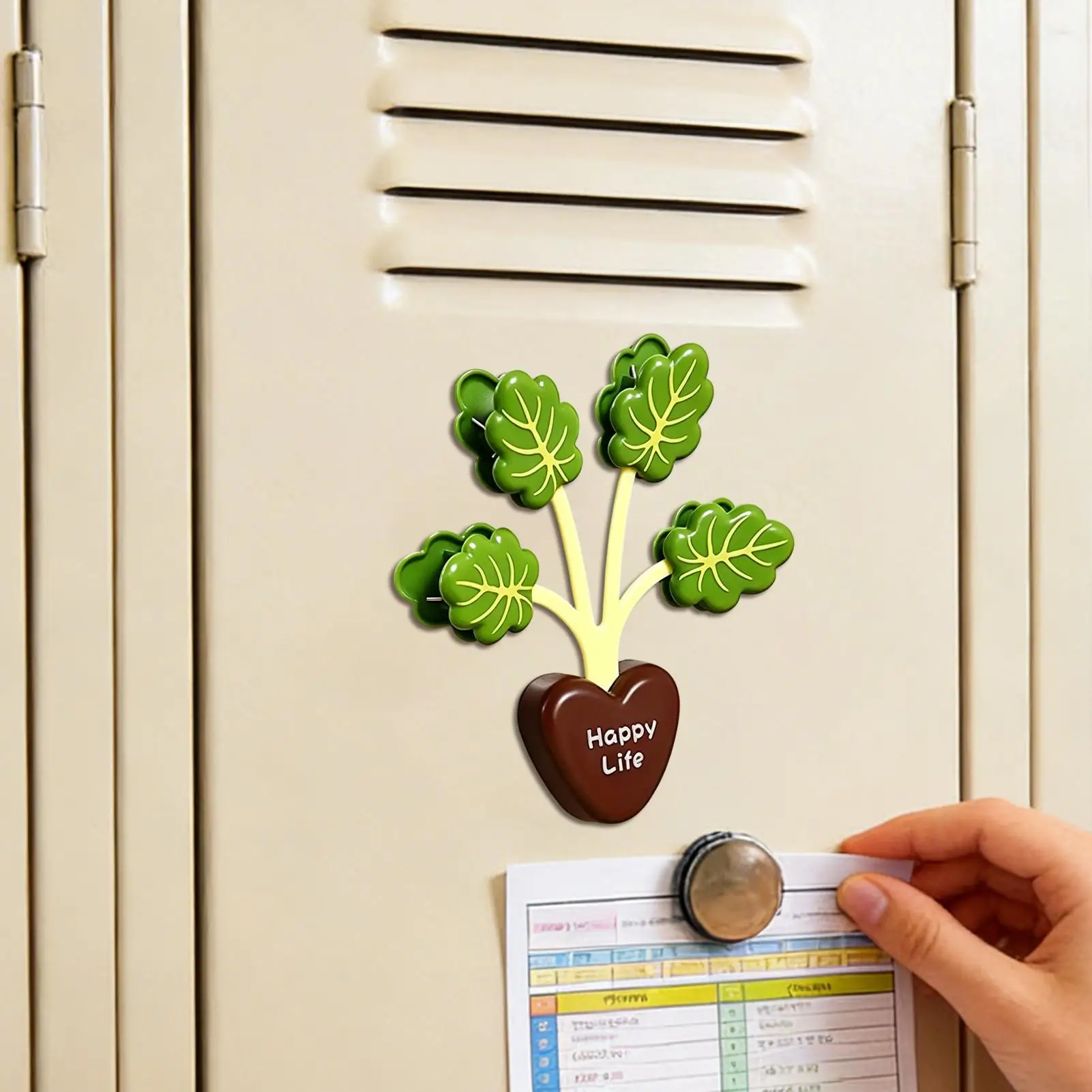 Magnets Clip For Food Bag Long-Lasting Wear-Resistant Green Plant Magnetic Fridge Magnets For Cabinets Dormitories Lockers