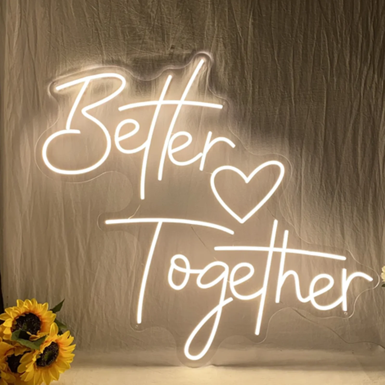 

Неоновая вывеска «Better Together» для декора стен, для свадьбы, дня рождения, спальни, дома, светящаяся вывеска с питанием от USB, с регулируемой яркостью, декоративная подсветка