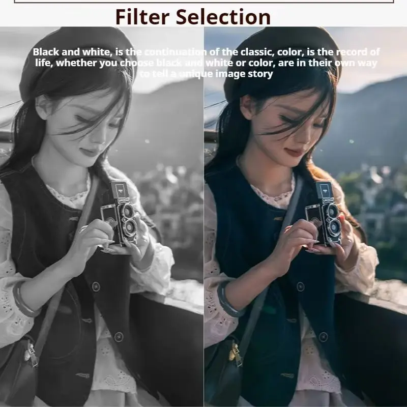 كاميرا رقمية مزدوجة منعكسة M1 CCD محمولة صغيرة ريترو عالية الوضوح كاميرا سفر صغيرة هدية مثالية لعشاق التصوير الفوتوغرافي #6