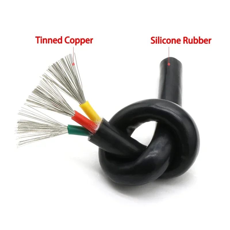 1/2/5/10m Silicone Rubber Cable Sq 0.3 0.5 0.75 1 1.5 2 2.5mm x 2 3 4 6 Cores Insulated Flexible High Temperature Copper Wire