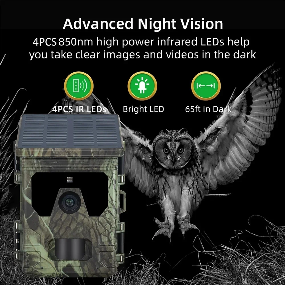 YNFECN 2025 HC600A уличная солнечная камера для троп 50MP 4K водонепроницаемая камера для дикой природы с ночным видением для охоты