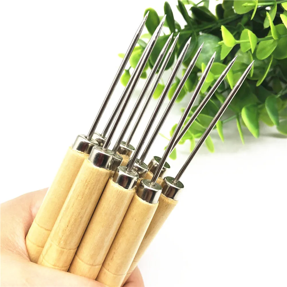 10 piezas Aguja de tallado con mango de madera de alta calidad, herramienta de modelado para nueces, núcleos de oliva, Bodhi King y tallado de limpieza profunda