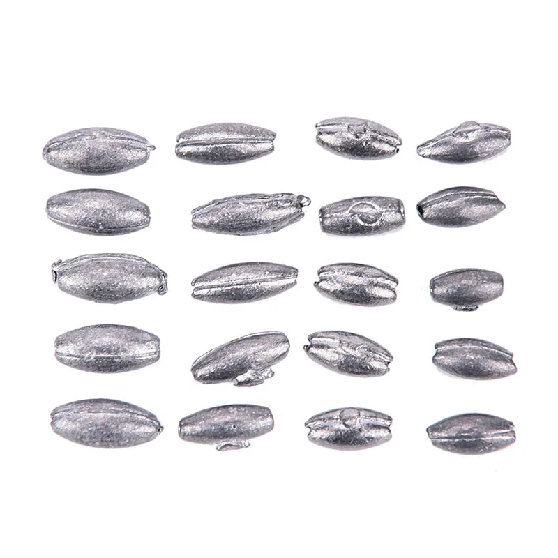 100pcs olive shape lead sinkers pure lead making fishing sinker