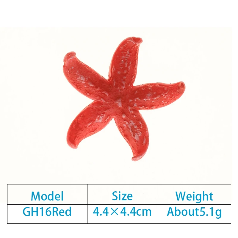 1PC Starfish Aquarium Ornaments Simulation Fish Tank Decoration Underwater Aquatic Sea Resin Starfish Yellow/White/Blue/Red