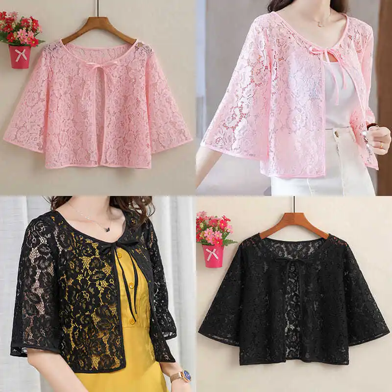 White Black Pink Lace Bolero Wedding Cape Shrug Bolero Women Mariage Bridal Jacket Evening Party Cape Dress Top Shawls Wraps