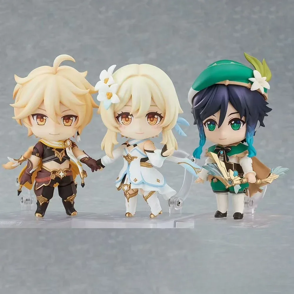 Bom sorriso nendoroid genshin impacto gsc viajante éter lumine venti anime figura brinquedos ornamentos de mesa figura presente colecionável