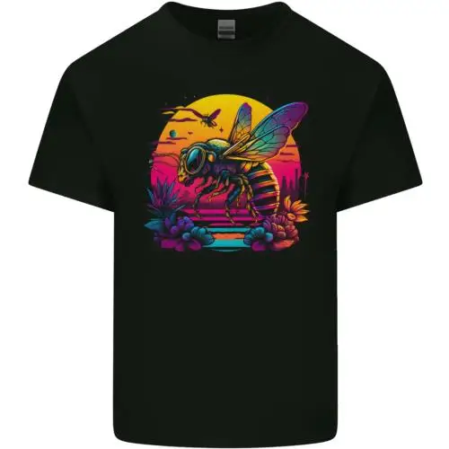 A Retrowave Bee Retro Colour Kids T-Shirt Childrens