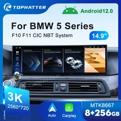 14,9'' Radio samochodowe do BMW serii 5 F10 F11 F18 Bezprzewodowy CarPlay Android Auto samochodowy odtwarzacz multimedialny Nawigacja Ekran Head Unittaiyu