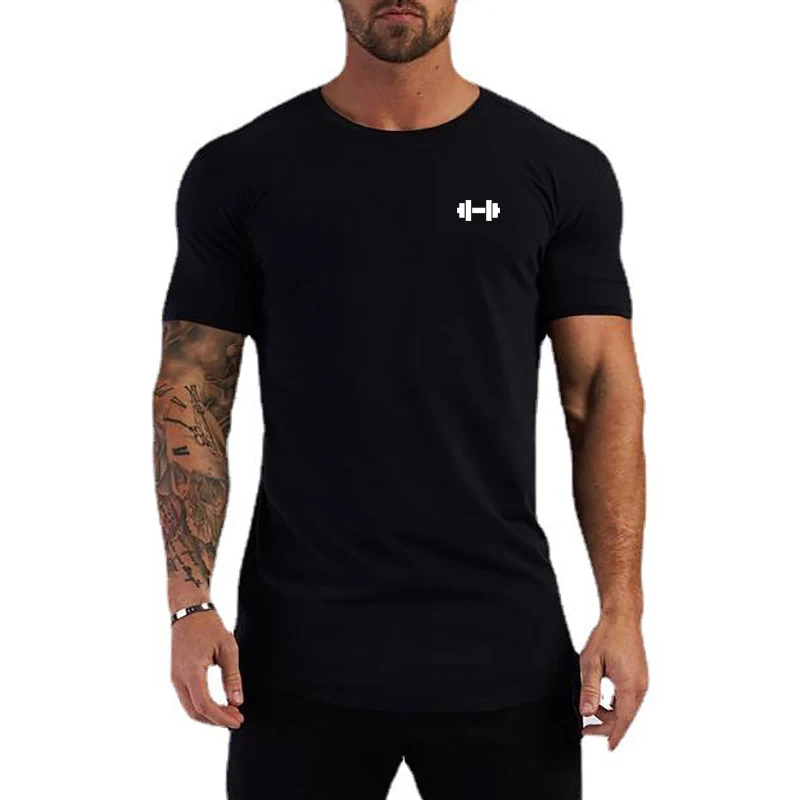 Summer Running T-shirts Cotton Breathable Sports Short Sleeve Clothing Mens Workout Muscle Tees Gym Fitness Bodybuilding Shirts image 6