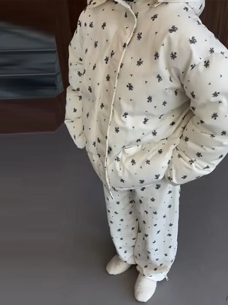 أزياء القطن معاطف قصيرة المرأة الأزرق كم طويل الوقوف طوق زر الصلبة سترة 2025 الشتاء أزياء دافئة أبلى سيدة