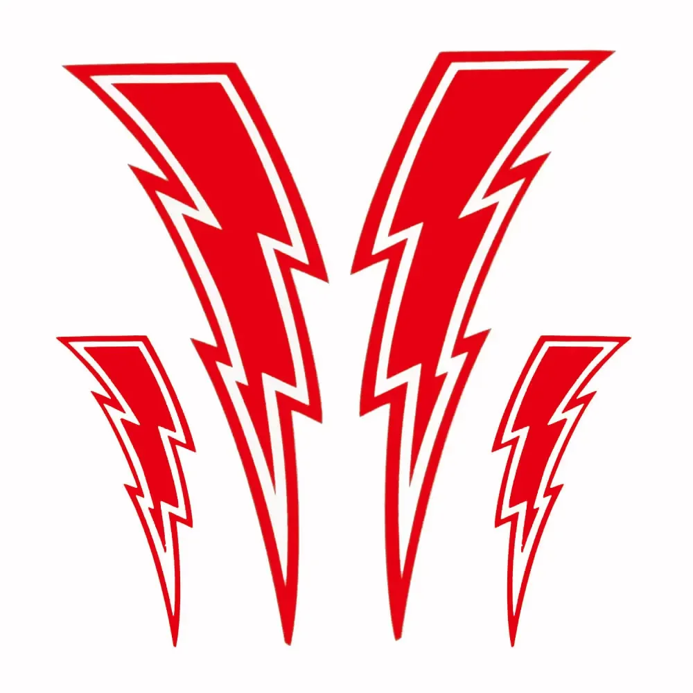 

4Pcs Lightning Bolt Pattern Vinyl Stickers Waterproof UV Resistant Decor Decals for Bicycle Motorcycle Car Frame DIY Mod
