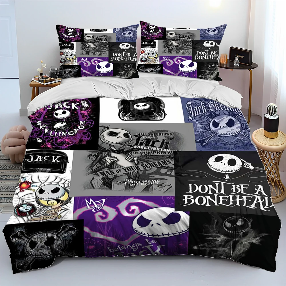 2025 New Christmas Cartoon The Nightmare Before Gift Bedding Set,Duvet Cover Bed Set Quilt,King Queen Size Bedding Set for Adult