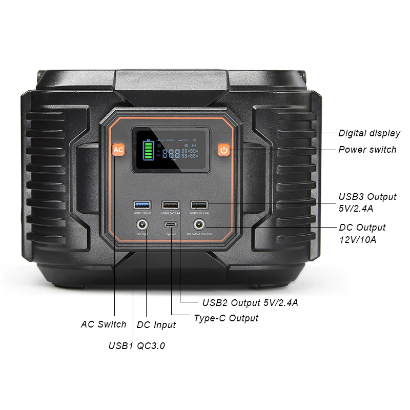 Newest generator 300W power station lifepo4 waterproof LCD PD60W quick charge 3.0 camping power supply