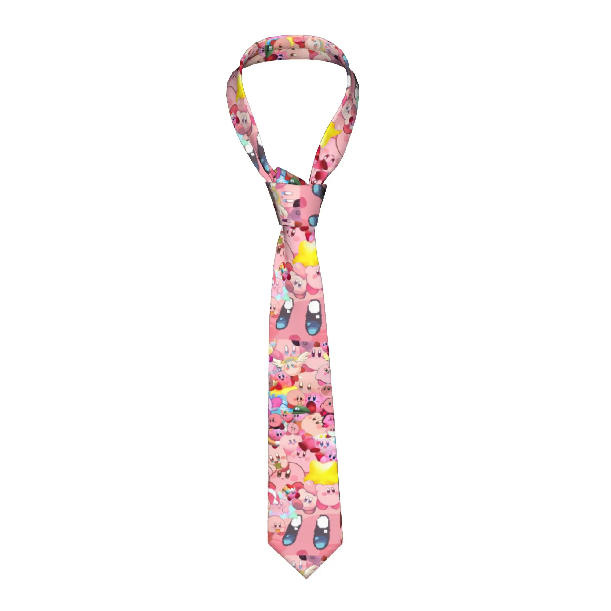 

Kirbys Neckties Unisex 8 cm Wide Neck Ties Kirby Cartoon Game for Men Suits Accessories Gravatas Wedding Accessories Business