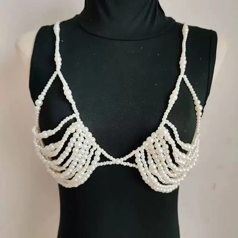 

Handmade Beaded Multi-Layer Vest Hollow out Back Body Chain Simple Versatile Ladies' Jewelry Accessory