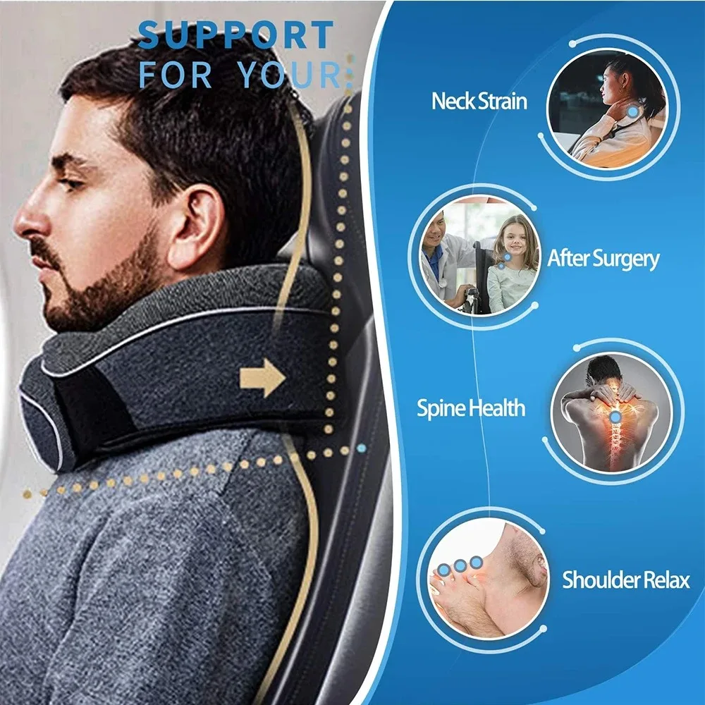 Memory Foam Neck Pillow Cervical Vertebra Travel Portable Noon Break Aircraft U Type Of Pillow Sleep Camping Pillow Carry Bag image 2