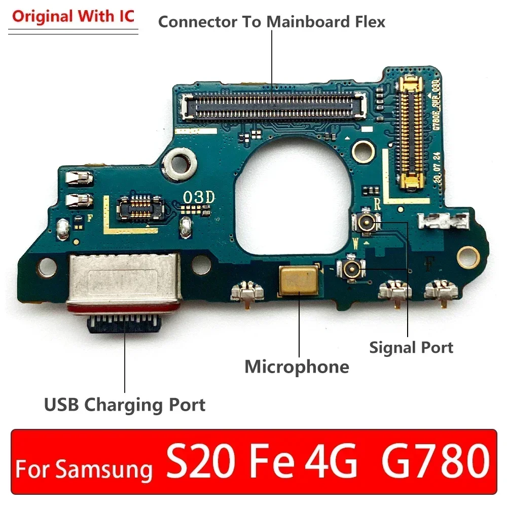 USB Charger Charging Port Dock Connector Microphone Board Main Cable Replace For Samsung S20 Fe 4G G780F / 5G G781V