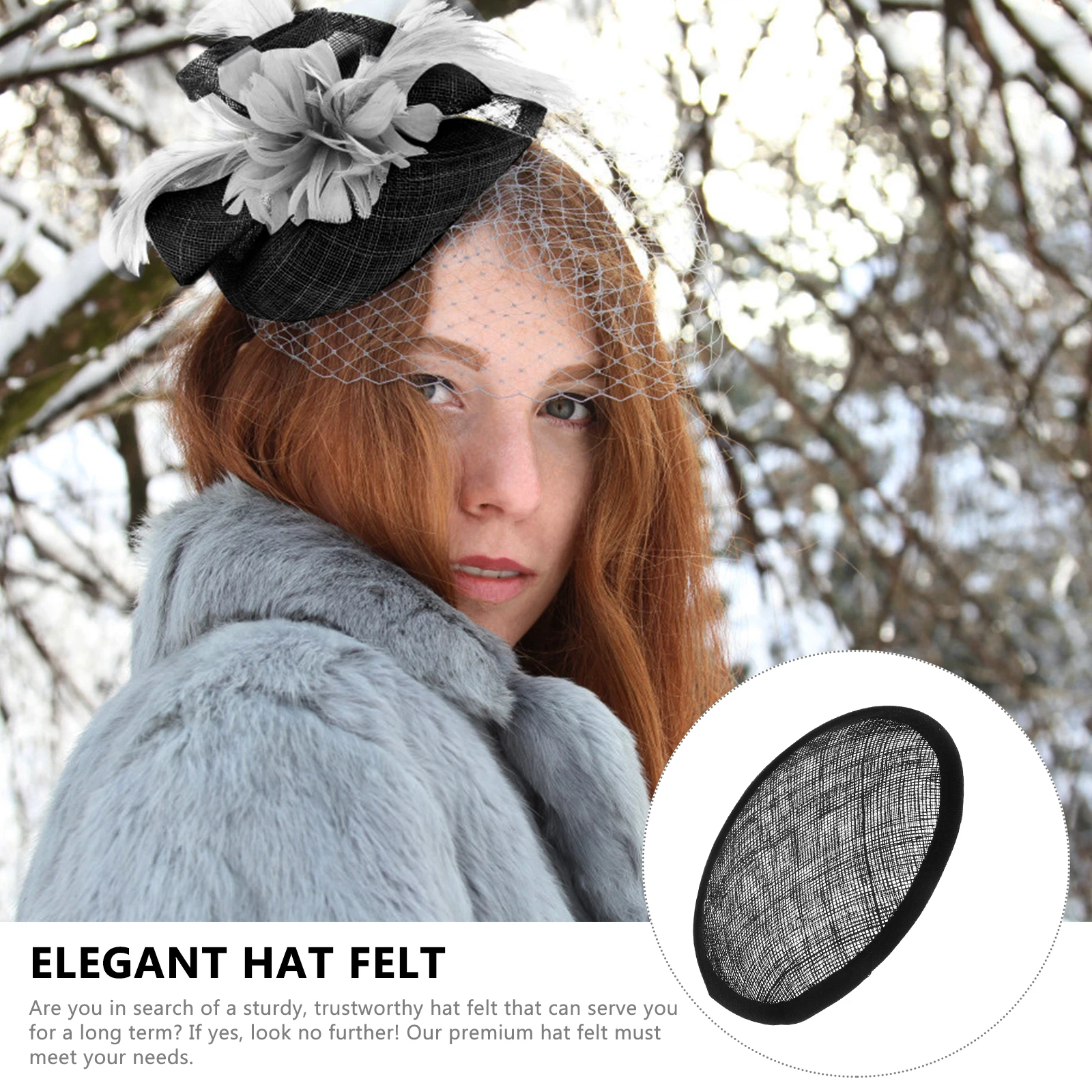 

2pcs Fascinator Base Women Diy Fascinated Millinery Mesh Accessories Round Hat Felt Linen Practical Decor Supplies Party Hat