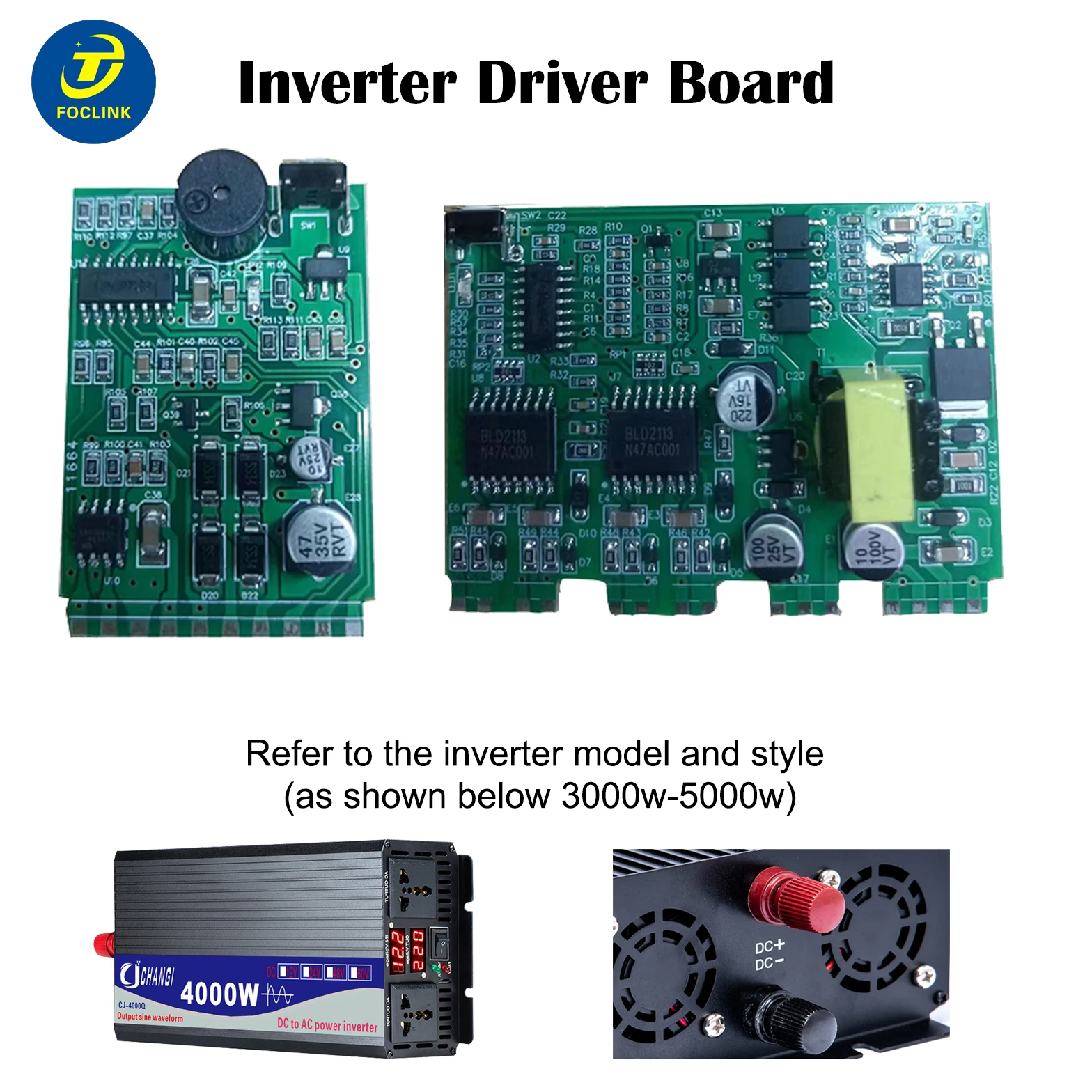 3000W 4000W 5000W DC 12V-72V To AC 110V 220V Inverter Accessories Inverter Driver Board Power Module Drive Core Transformer