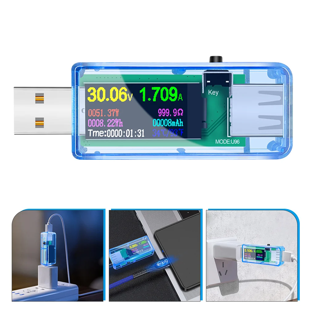 

Digital Electrical Tester C Power Voltage Usb Power Current ABS Electrical Tester Type USB Voltage Meter