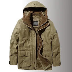 New Men's Winter Fleece Jacket Thick Warm Windproof Parkas Male Autumn Fashion Hooded Casual Coats Tactical Military Parkas