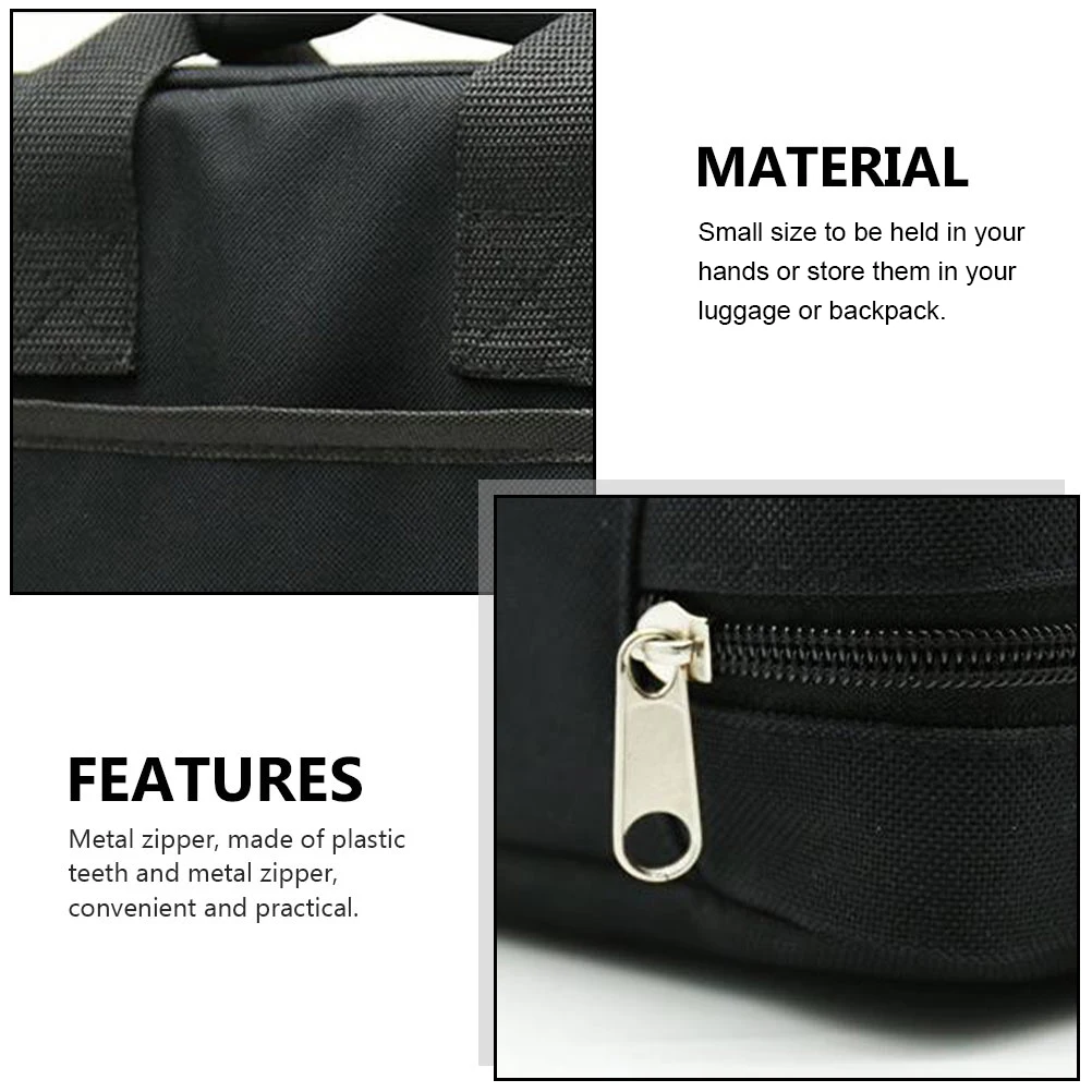 

1PC Effector Bag Oxford Fabric Metal Zipper Plastic Teeth Portable Handle Storing Bag for Guitar Effector External
