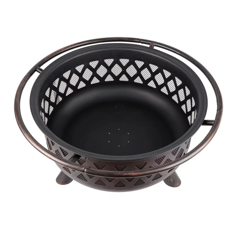 Outdoor bronze brazier large black wood burning stove garden fireplace bonfire fire pit