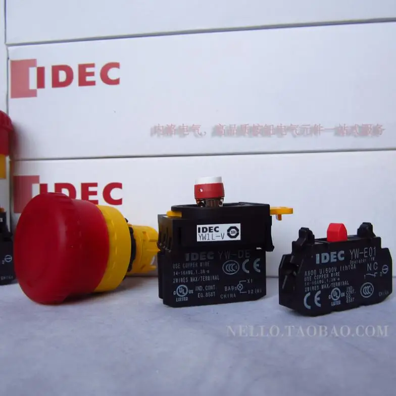 [ SA ]IDEC Izumi of Japan illuminated emergency stop switch 22mm YW1L-V4E01Q4R 1 NC LED DC24V--10PCS/LOT