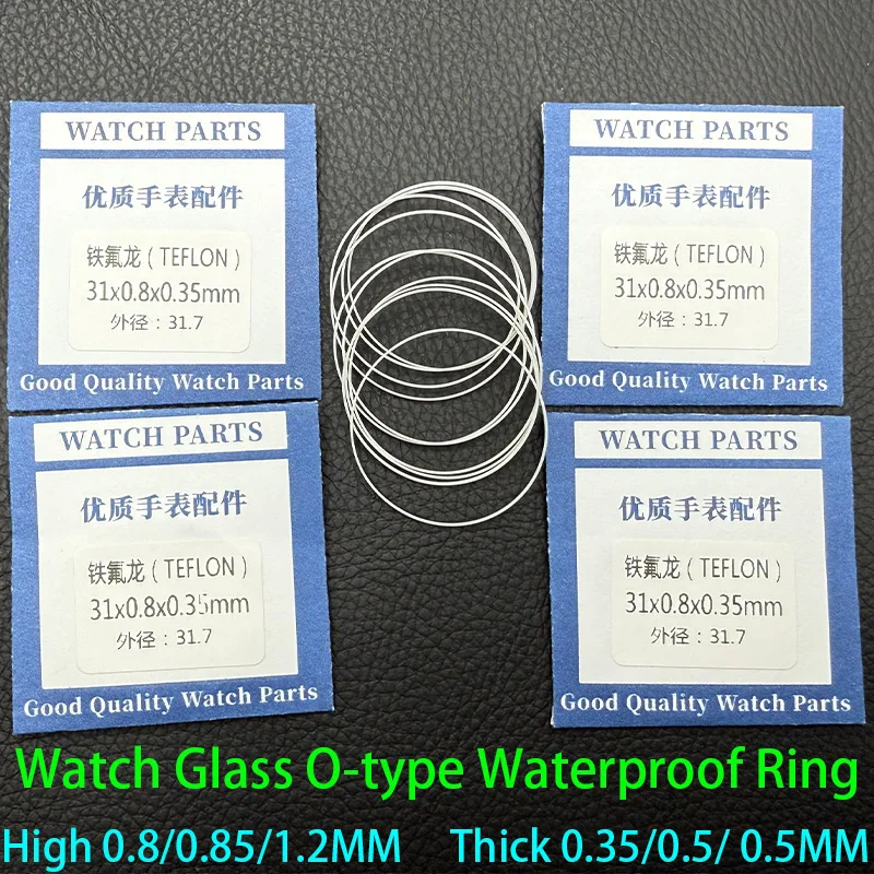 Uhrenglas, wasserdichte Dichtungen, O-Ring-Durchmesser 25–34,5 mm, hoch 0,8 mm dick, 0,35 mm, Uhrengehäuse, wasserdichter Dichtungsring, Ersatzteile ersetzen – Detail 1