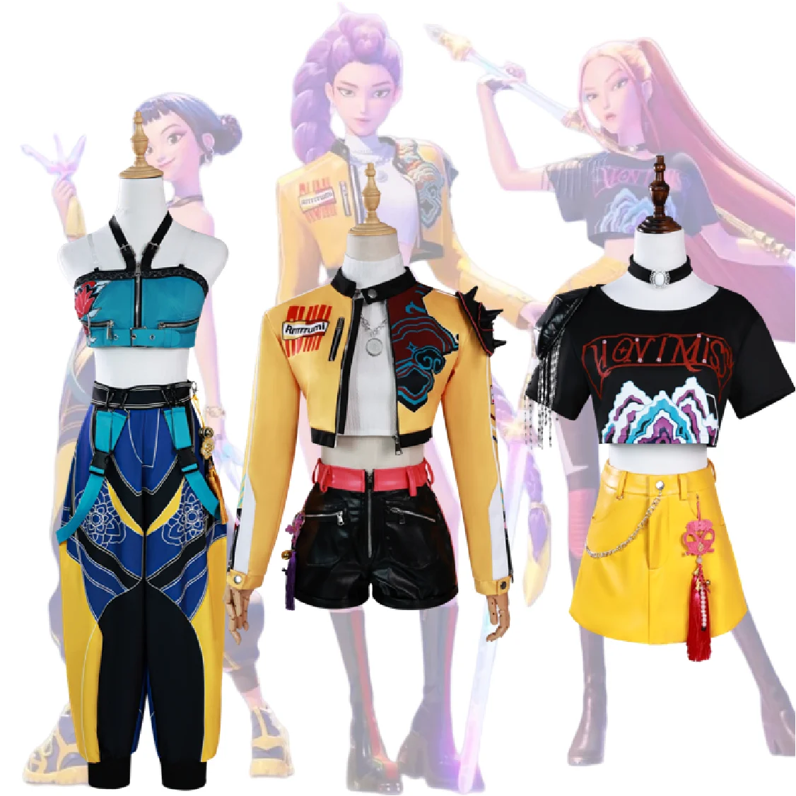 

Kpop Demon Hunter Rumi Zoey Mira Костюм Аниме Косплей Фильм Полный комплект одежды Парик Kpop Охотники на демонов Костюм на Хэллоуин для женщин