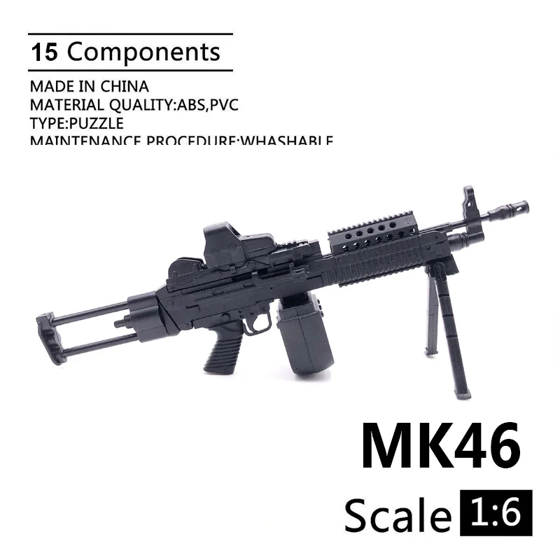 รีวิวโมเดลปืน Mk 46 MOD0 MOD1 ขนาด 1/6 สำหรับตัวต่อการ์ตูน 12 นิ้ว คุณภาพสูง พร้อมชุดอุปกรณ์เสริมทหาร