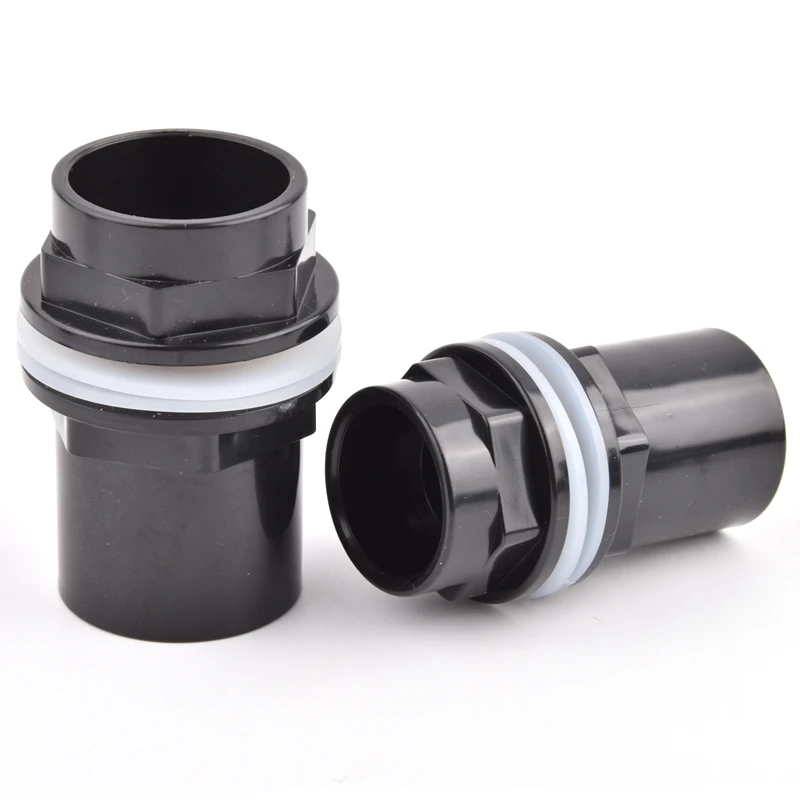 1Pc 20~50mm Black PVC Pipe Connector Aquarium Fish Tank Drain Inlet Outlet Joint Garden Irrigation Water Supply Pipe Fittings