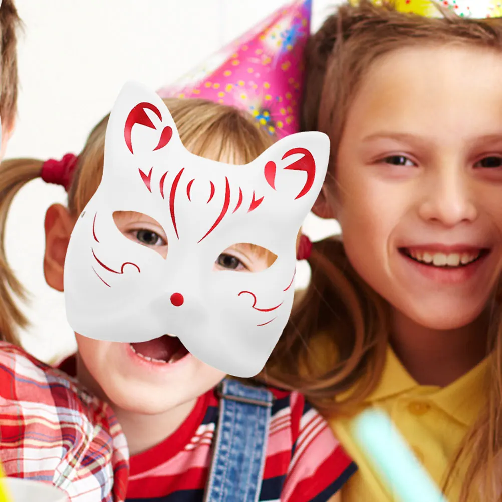 

DIY Fox Mask Blank Unpainted Paper Safe Halloween Cosplay Masquerade Party Accessory DIY Fox Mask Masquerade Masks