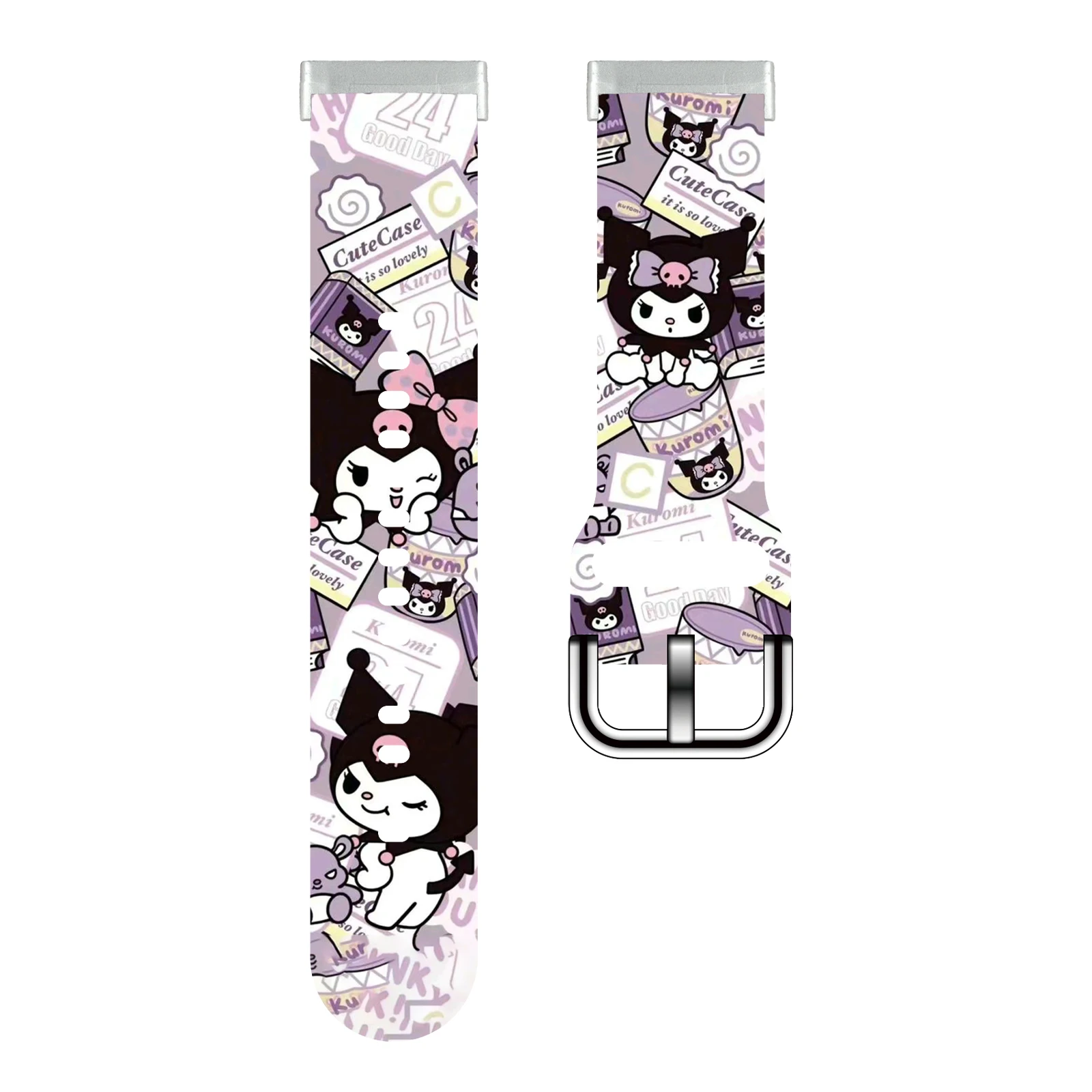 

SANRIO Series Kuromi Print Watch Band for Fitbit Sense 2/1 Watchband Replaceable Bracelet for Versa 3/4 for Women as a Gift
