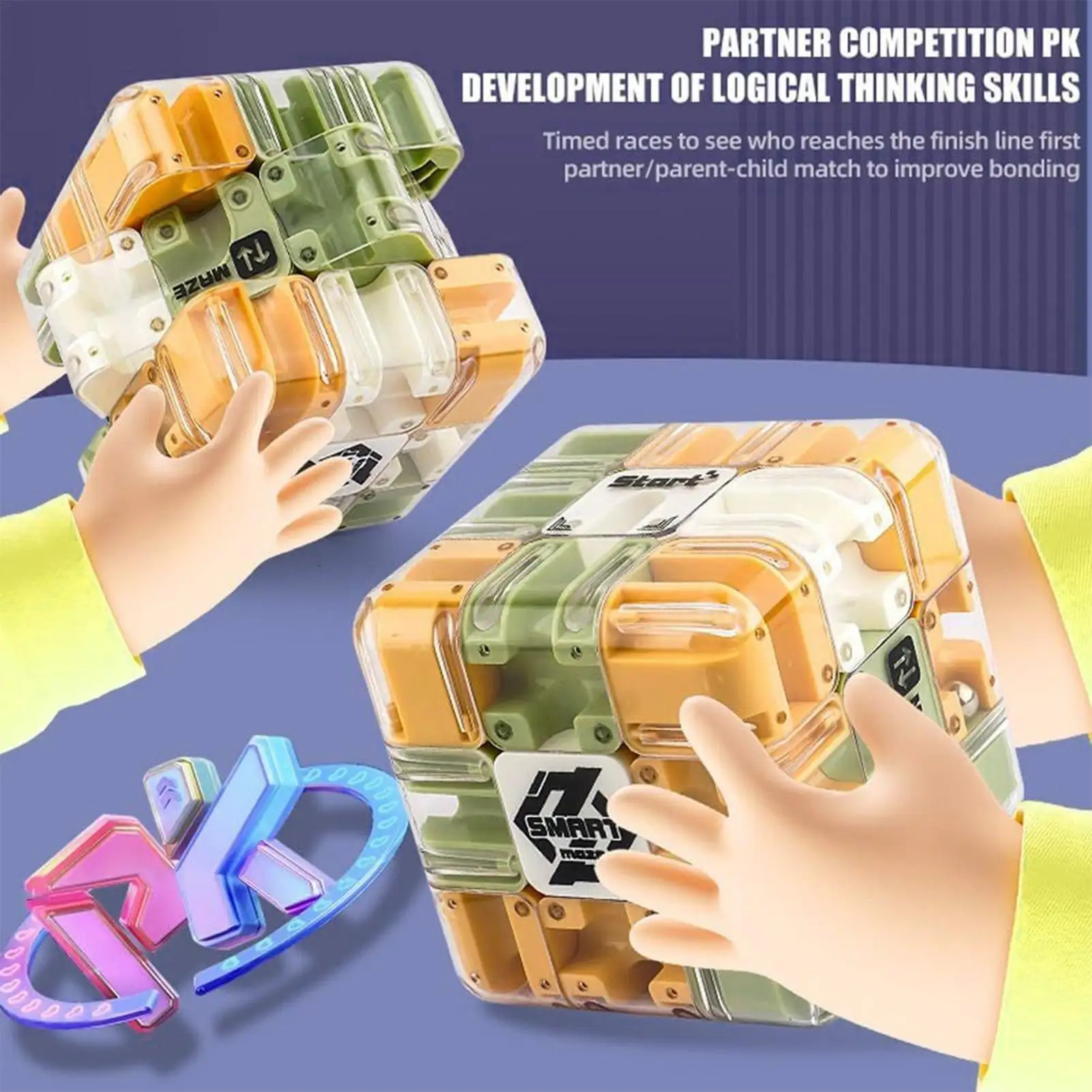 六面透明パズルスピードキューブローリングボールマジックキューブ 3D 迷路のおもちゃ子供のためのストレス解消インタラクティブおもちゃ