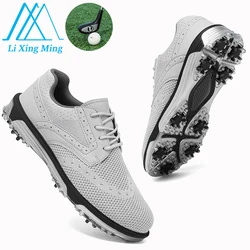 Golf Shoes Men Mesh Breathable Comfortable Golf Sneakers Outdoor Walking  Anti Slip Athletic Golfer Train Footwear Size 40-47#