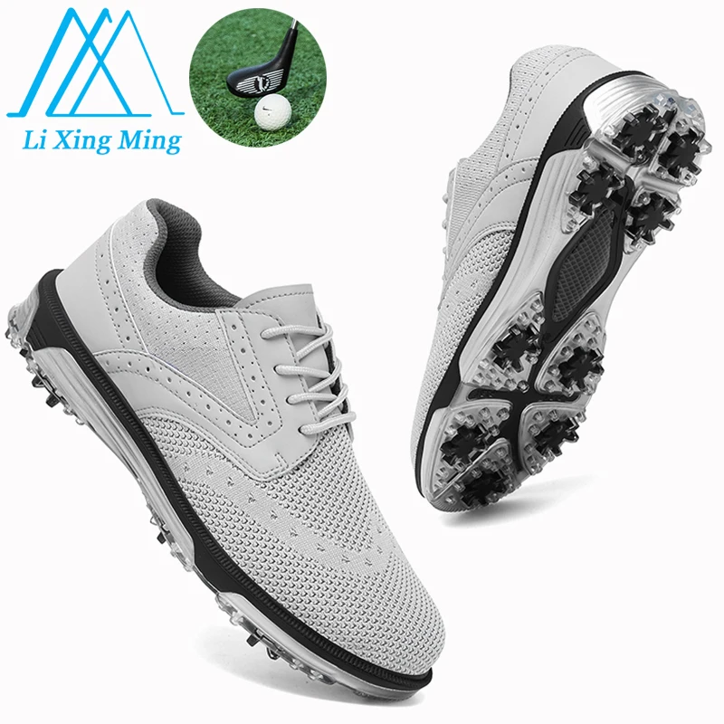 Golf Shoes Men Mesh Breathable Comfortable Golf Sneakers Outdoor Walking  Anti Slip Athletic Golfer Train Footwear Size 40-47#