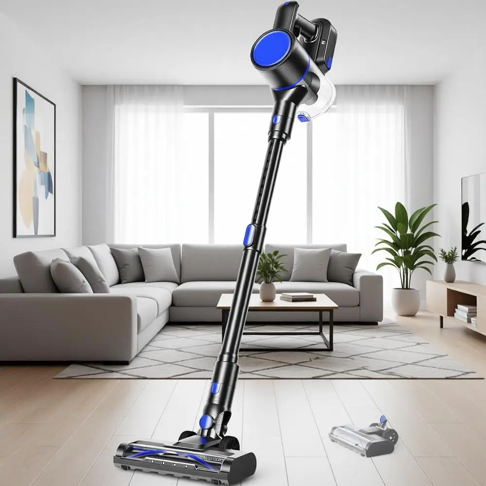 

Lightweight Stick Vacuum Cleaners for Home, Powerful Suction & LED Lights, Rechargeable Battery for Carpets, Pet Hair, Hardwood