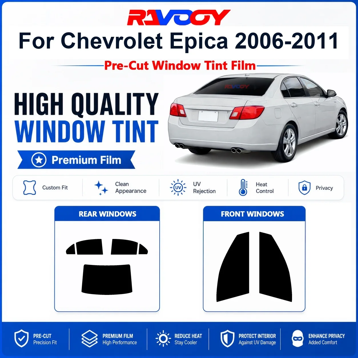 Película De Privacidad Para Ventanas Delanteras Y Traseras De Chevrolet Epica 2006-2011, Precortada, Premium, Con Protección Uv Y Rechazo De Calor. — -50%, 26.19€ Coupon, from 26.19€ – 50% descuento – €26.19