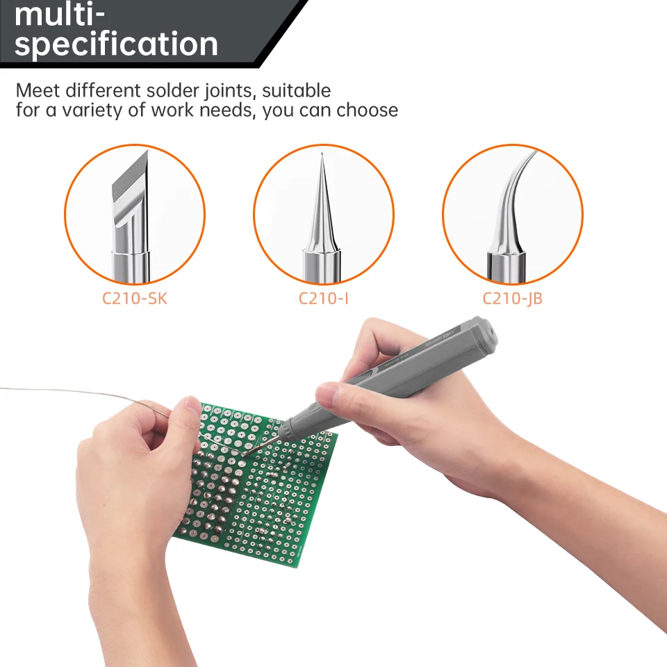 Bakon C210 Integrated Heating Core for Soldering Station BK950C BK969C BK210 Fast Heating Up Easy Replace C210 Soldering Tip