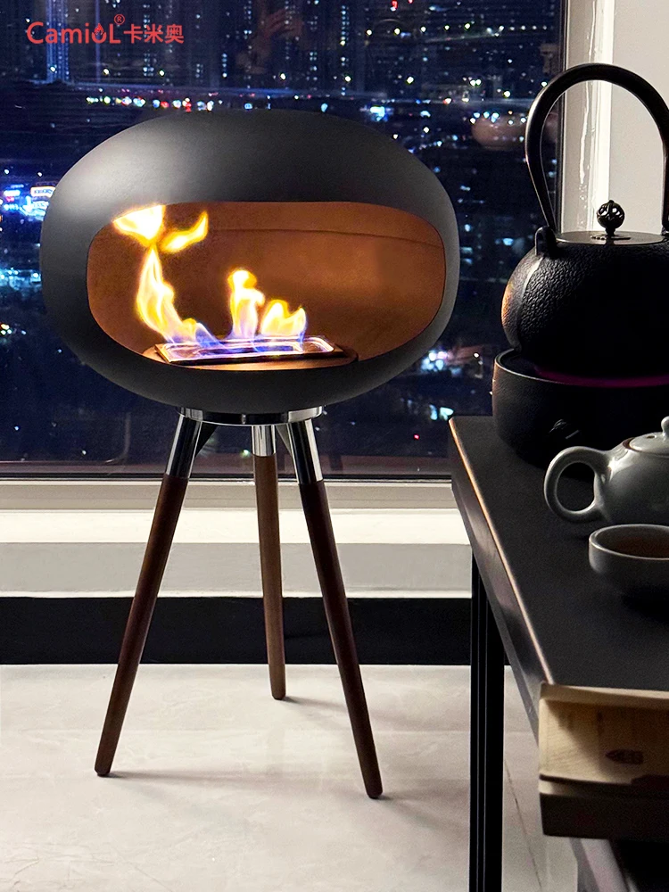 طبق طائر خارجي من الأرض إلى السقف لتزيين مدفأة النار الحقيقية