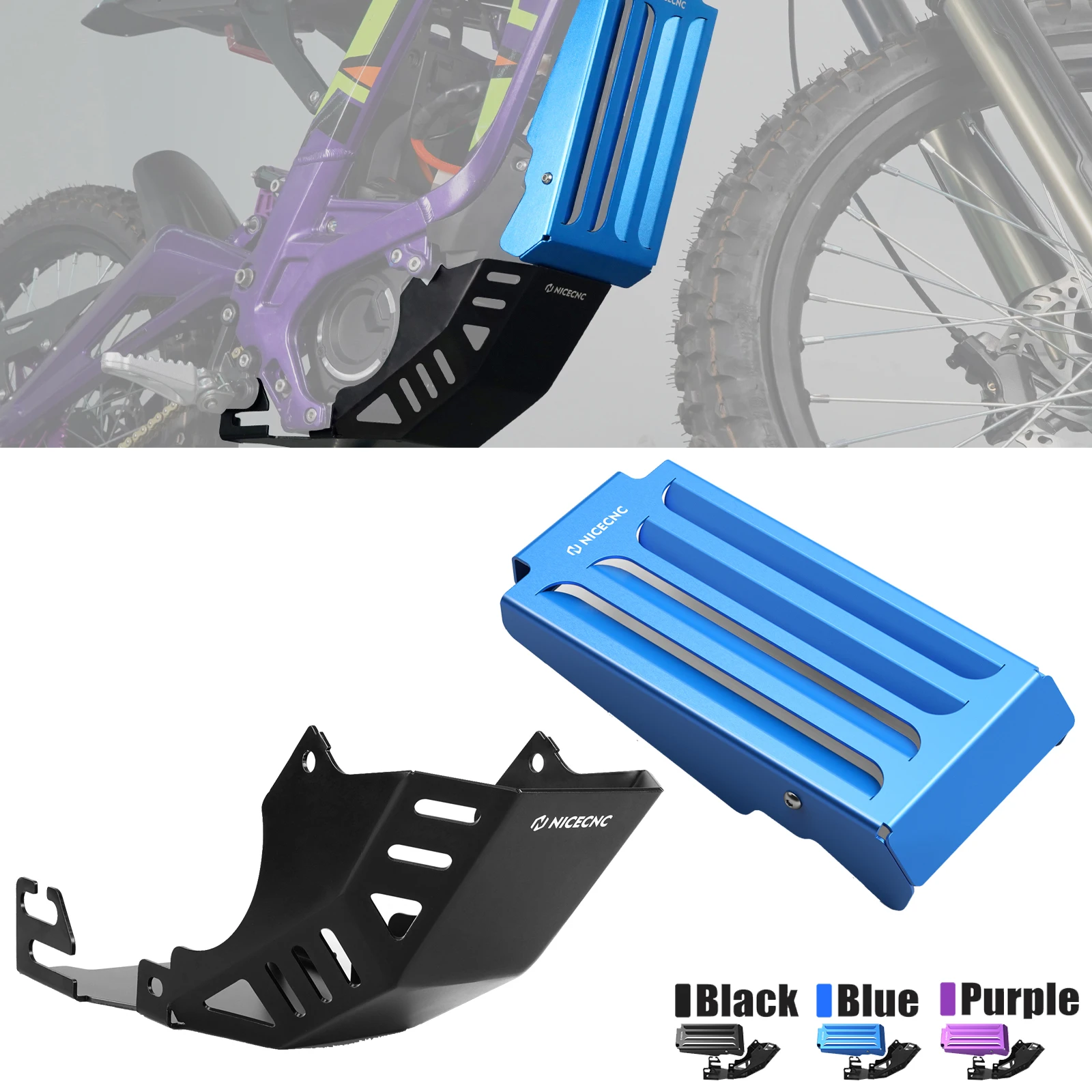 

NICECNC For Sur-Ron Surron Light Bee X S L1E Segway X160 X260 Controller Cover & Engine Chassis Guard Skid Plate Protector