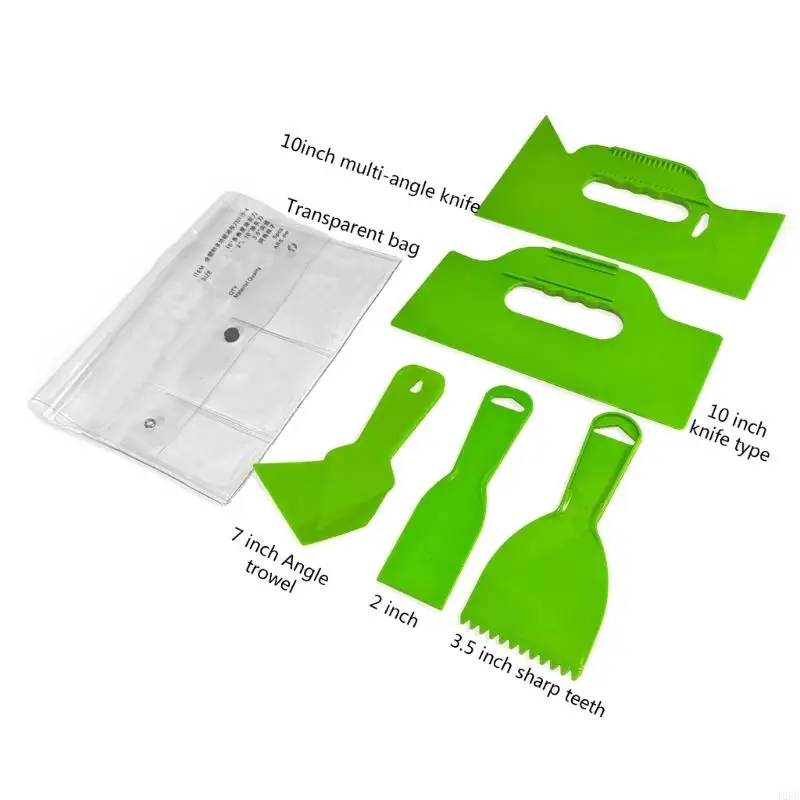 Pack Of 5 Plastic Putty Scraper Set Suitable For Wall Paper Decal Spackling Taping Texture Creation Professional Project