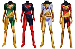 Adults Dark Phoenix Cosplay Costume Red Black Green White Jean Grey Suit X-Men Superhero Zentai Bodysuit Halloween Jumpsuit