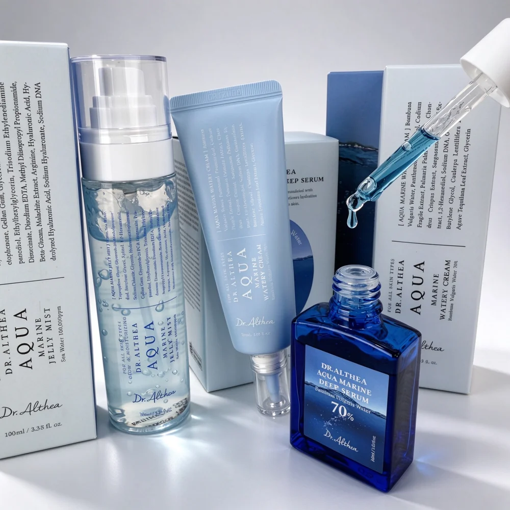 Dr.Althea Aqua Line Comprehensive Hydrating & Skin Barrier Care Soothe Skin Boost Radiance Moisture Vegan Korean Skin Care Set