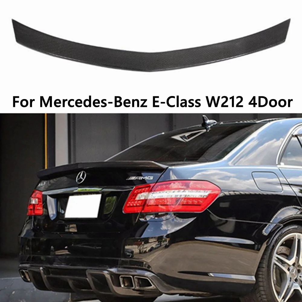 

For Mercedes-Benz E-Class W212 4Door Sedan V Style Carbon Fiber Rear Spoiler Trunk Wing 2009-2019 FRP Forged carbon