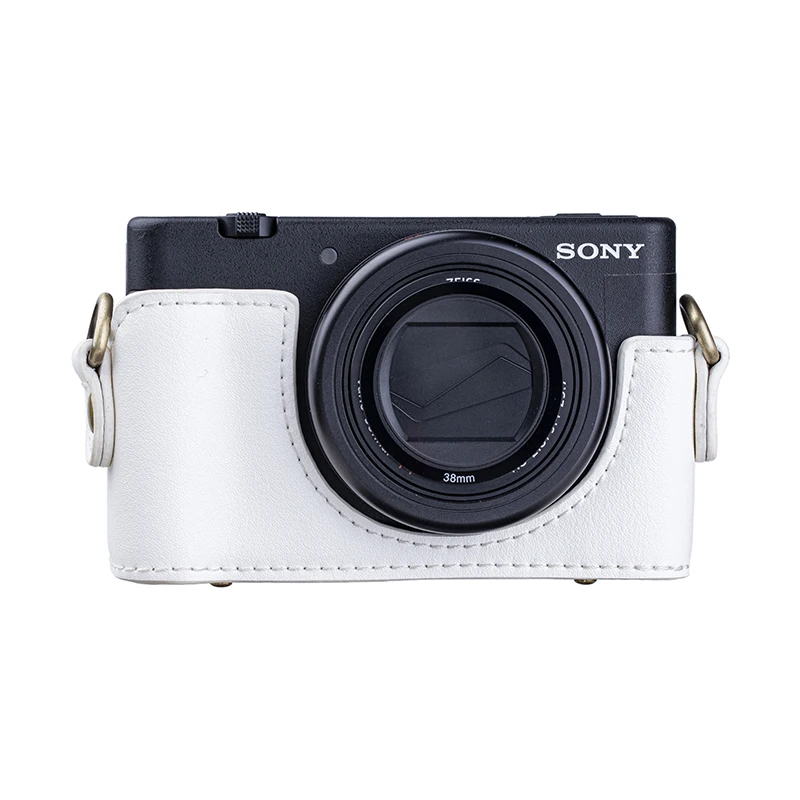 حقيبة فيديو فاخرة للكاميرا حافظة جلدية PU غطاء كامل للجسم لهاتف Sony ZV-1 ZV1 Vlog غطاء حماية صغير للكاميرا مع حزام كتف #3