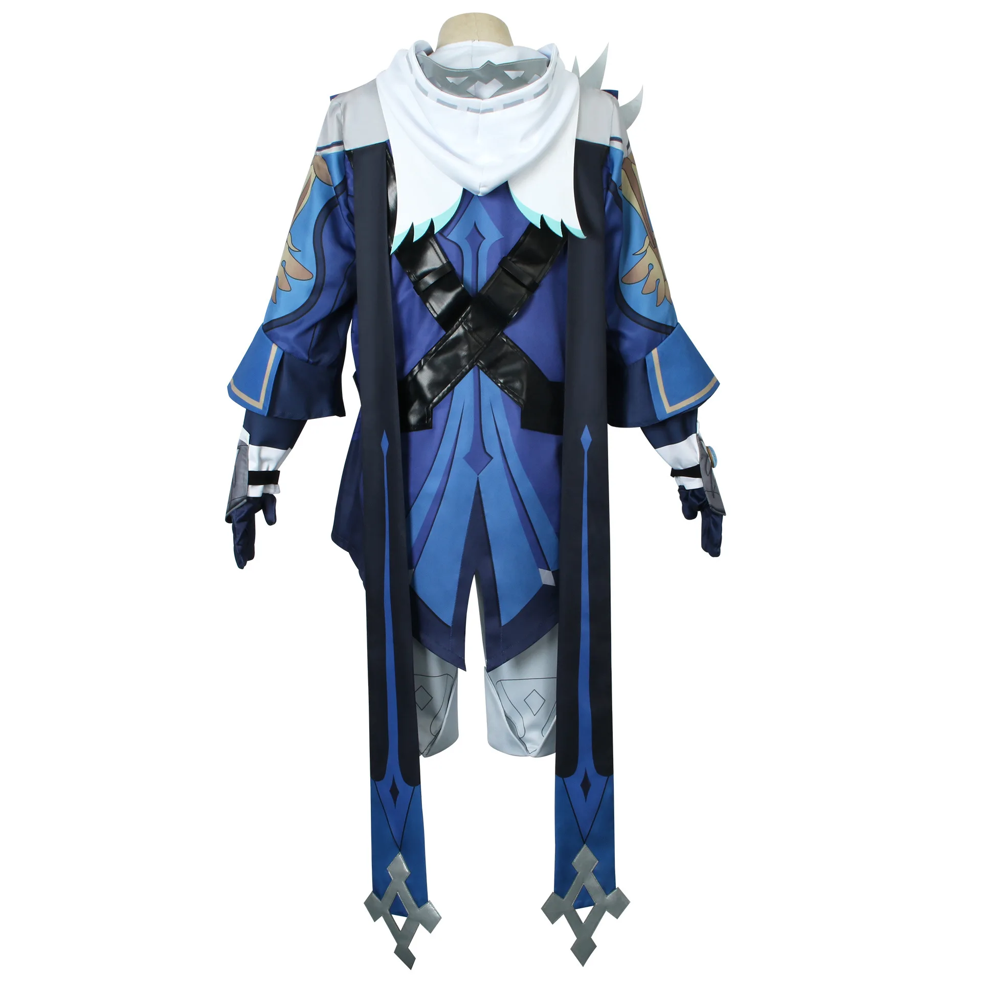 Genshin Impact Mika Cosplay Costume Blue Coats Jackets Outfits Uniform Adult Men Carnival Set Halloween Party Role Play Clothes